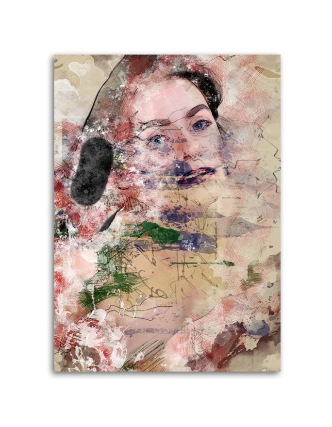 Retro style Canvas painting - Abstract vintage woman face | FEEBY