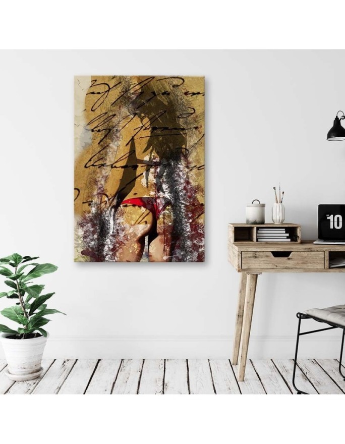 Woman in bikini - Vintage style painting | FEEBY