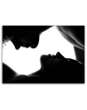 Couple in nude kiss - Black and white Canvas prints | FEEBY