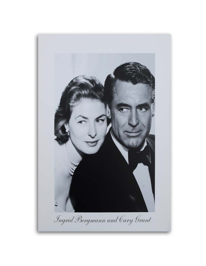 Ingrid Bergmann and Cary Grant - Black and white Canvas prints | FEEBY
