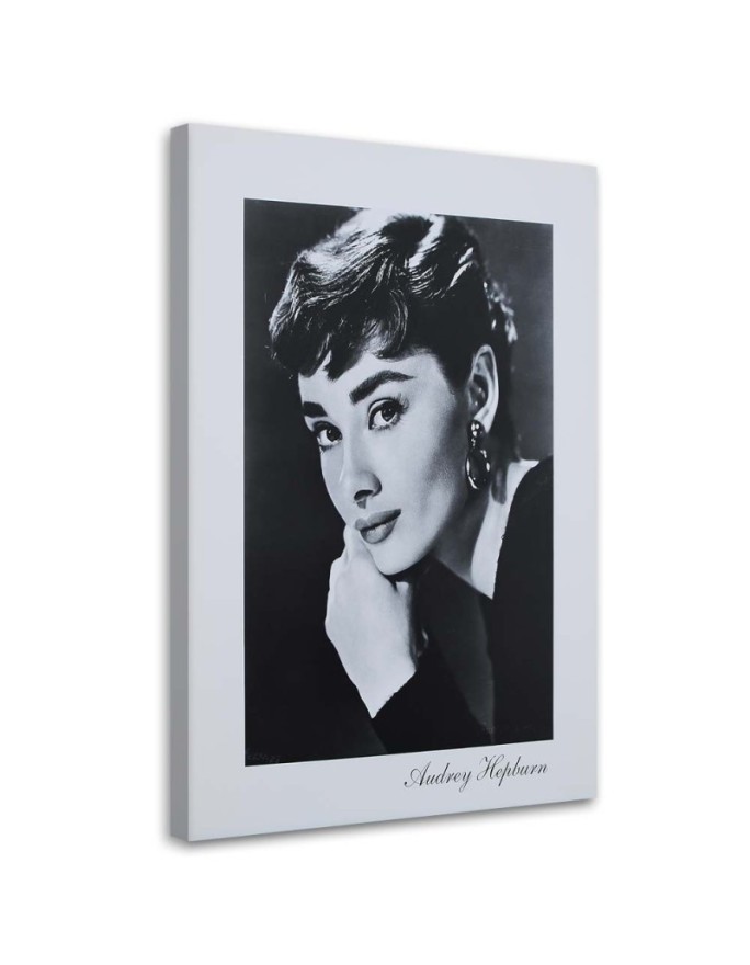 Audrey Hepburn black and white portrait - Canvas prints actors and actresses | FEEBY