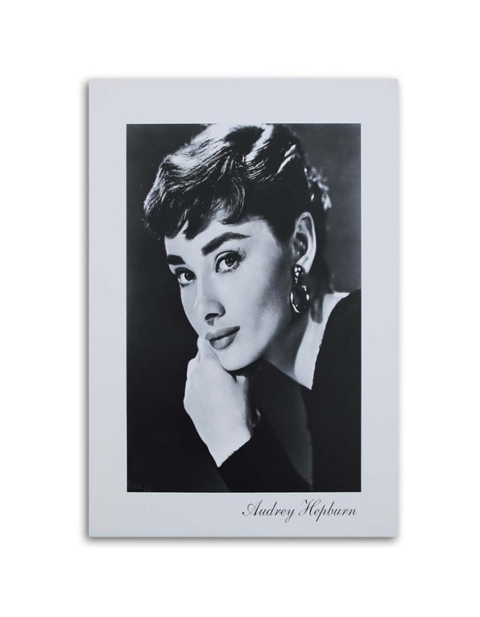 Audrey Hepburn black and white portrait - Canvas prints actors and actresses | FEEBY