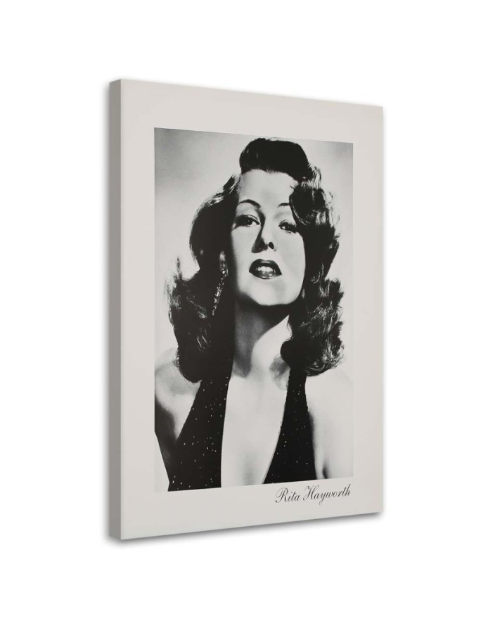 Rita Hayworth black and white portrait - Black and white Canvas paintings | FEEBY