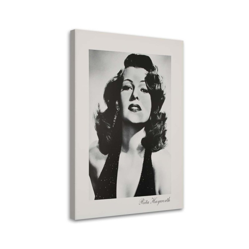 Rita Hayworth black and white portrait - Black and white Canvas paintings | FEEBY