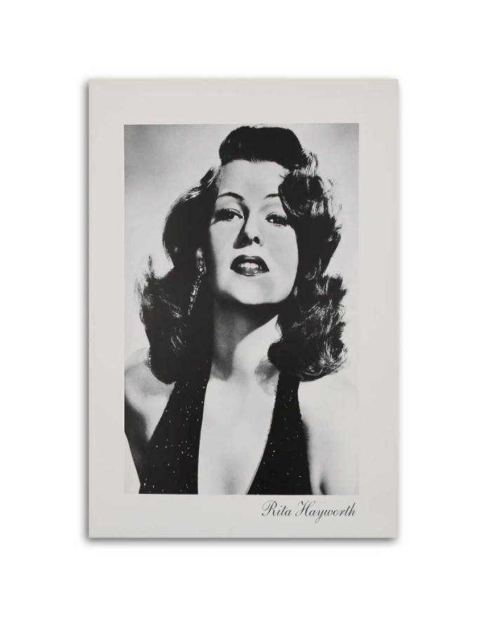 Rita Hayworth black and white portrait - Black and white Canvas paintings | FEEBY
