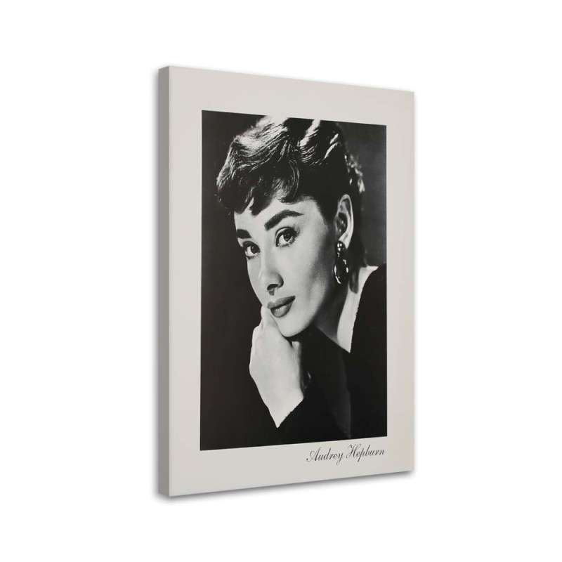 Audrey Hepburn sepia portrait - Canvas prints actors and actresses | FEEBY
