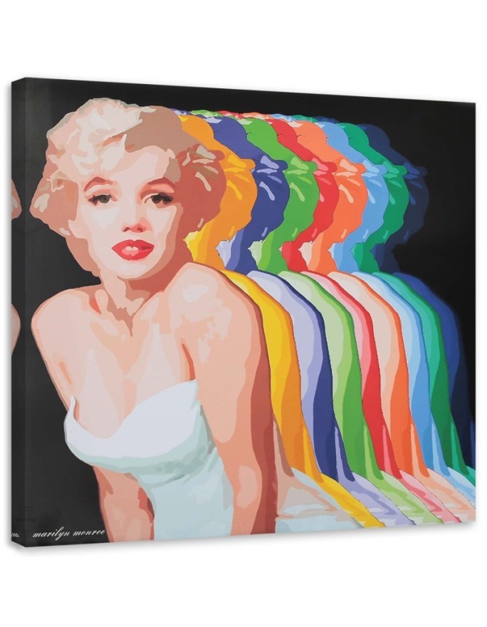 Canvas painting - Marilyn Monroe with coloured shadows | FEEBY