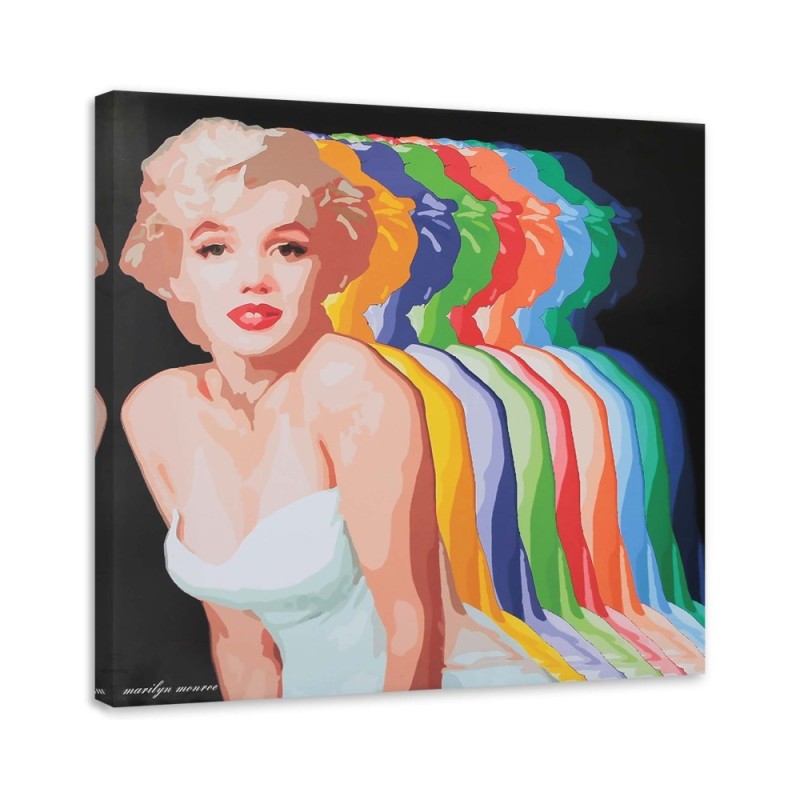 Canvas painting - Marilyn Monroe with coloured shadows | FEEBY