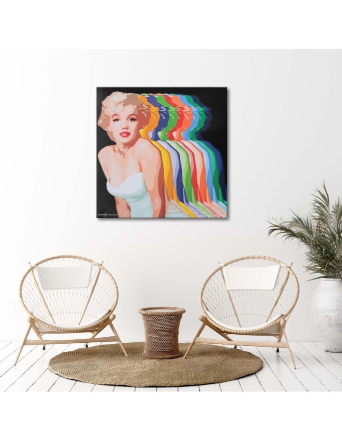 Canvas painting - Marilyn Monroe with coloured shadows | FEEBY