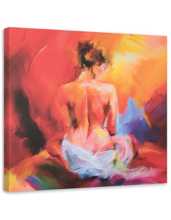 Modern paintings on canvas - Colorful female nude | FEEBY