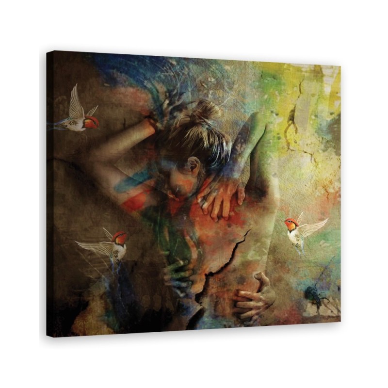 Modern paintings on canvas - Woman abstract colourful | FEEBY