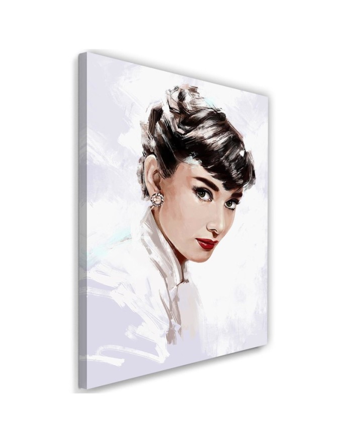 Pictures on Canvas Actors and actresses - Audrey Hepburn in white | FEEBY
