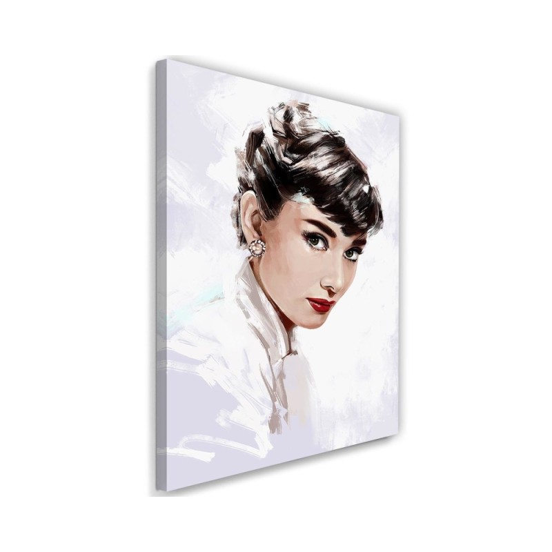 Pictures on Canvas Actors and actresses - Audrey Hepburn in white | FEEBY