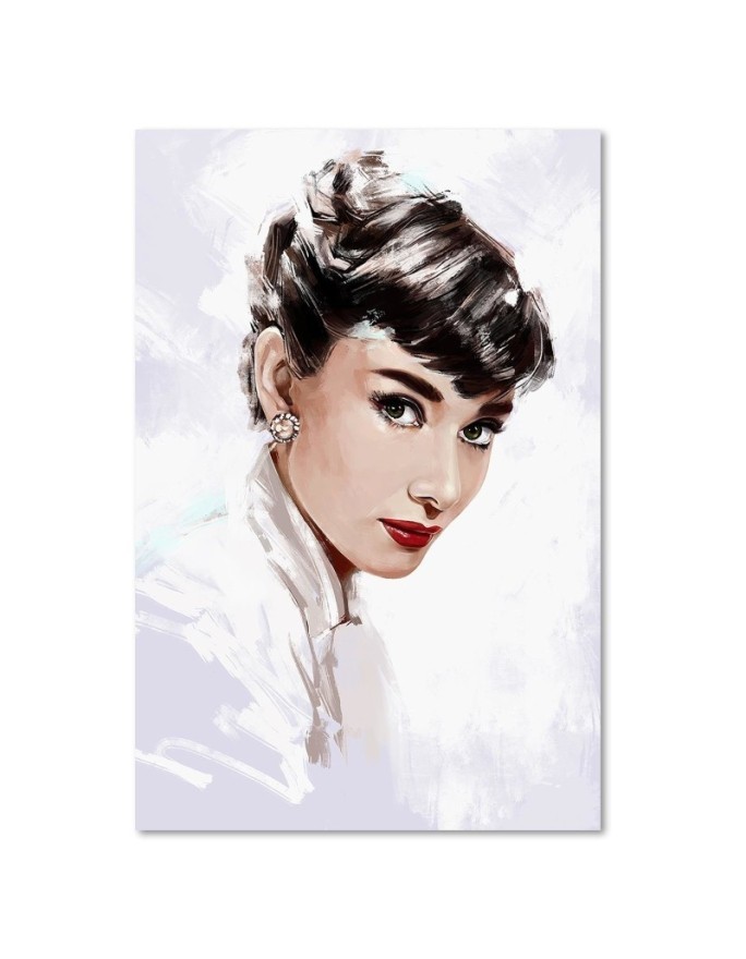 Pictures on Canvas Actors and actresses - Audrey Hepburn in white | FEEBY