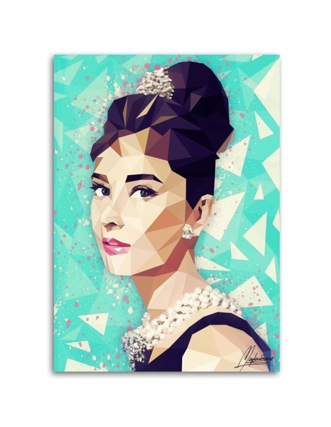 Wall art of actors and actresses - Audrey Hepburn with a bun Cantu | FEEBY