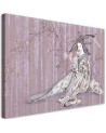 Traditional Purple Japanese geisha - Oriental paintings on canvas | FEEBY