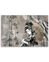 Geisha and bamboos - Oriental paintings on canvas | FEEBY