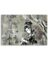 Geisha and bamboos - Oriental paintings on canvas | FEEBY