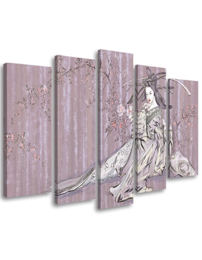 Traditional Japanese geisha - Multipart canvas painting | FEEBY