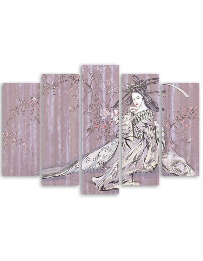 Traditional Japanese geisha - Multipart canvas painting | FEEBY