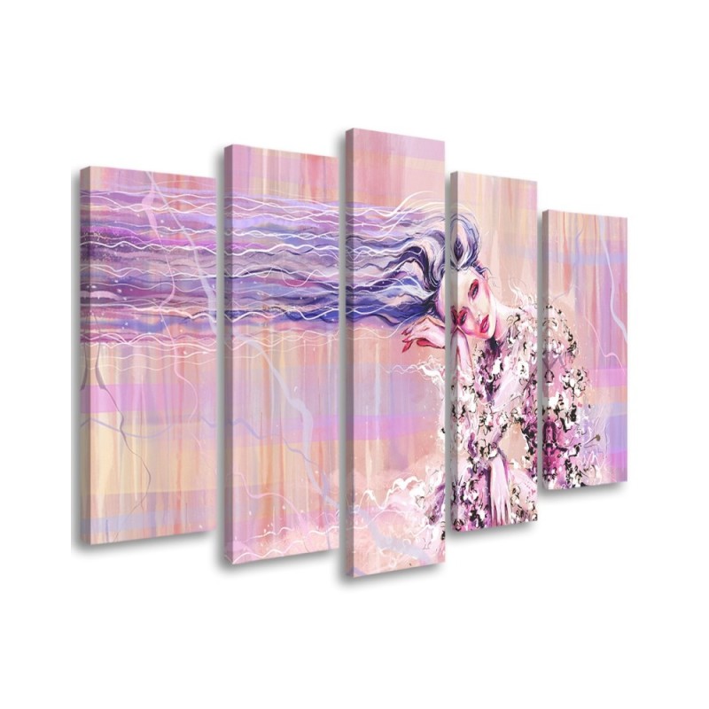 Woman with long hair - Multipart paintings for the living room | FEEBY