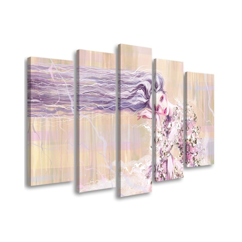 Woman with long hair - Multipart paintings for the living room | FEEBY