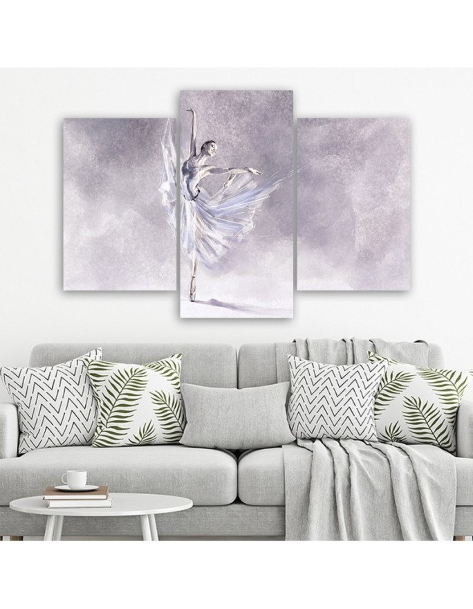 3 piece Canvas print for the room printed on canvas - Ballerina's pirouette | FEEBY