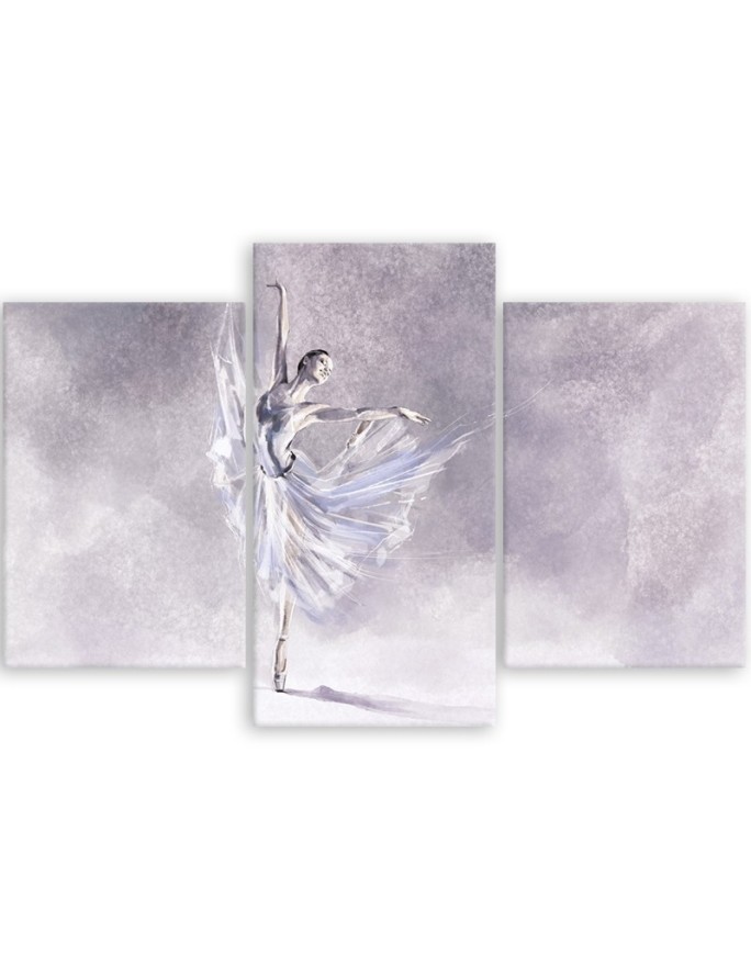 3 piece Canvas print for the room printed on canvas - Ballerina's pirouette | FEEBY
