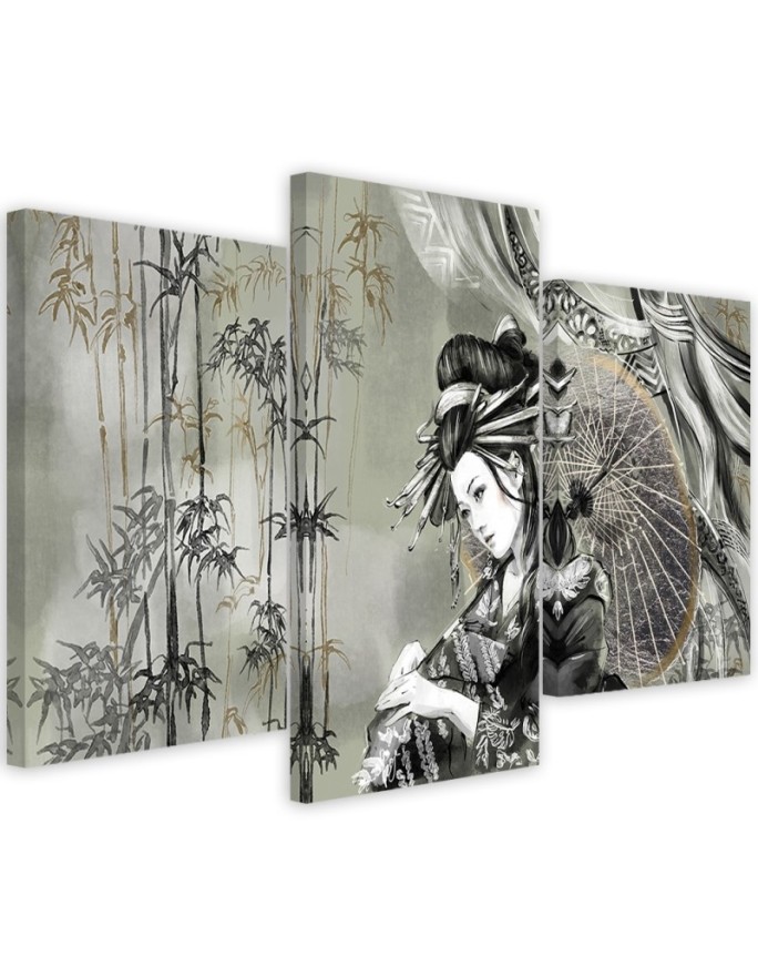 Canvas print Geisha and bamboo