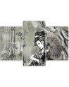 Canvas print for the room printed on canvas - Geisha and bamboos | FEEBY