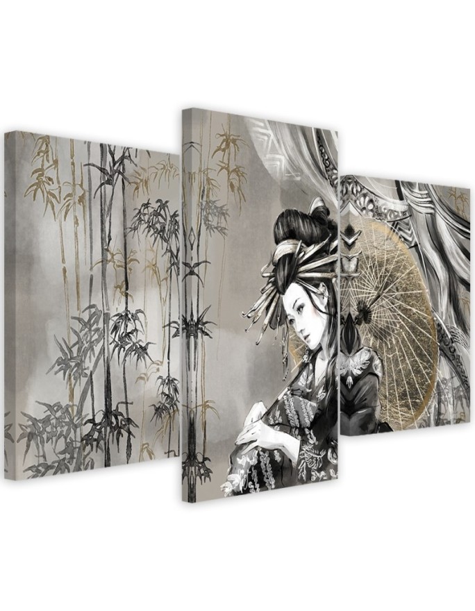 Canvas print Geisha and bamboo