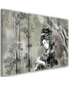 3 piece Canvas print for the room printed on canvas - Geisha and bamboos | FEEBY