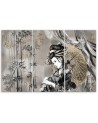 Oriental Canvas print for the room printed on canvas - Geisha and bamboos | FEEBY