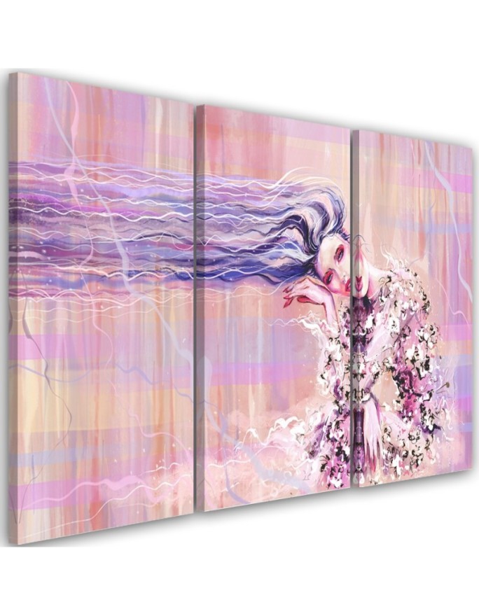 Woman with long hair - Canvas print for the living room | FEEBY