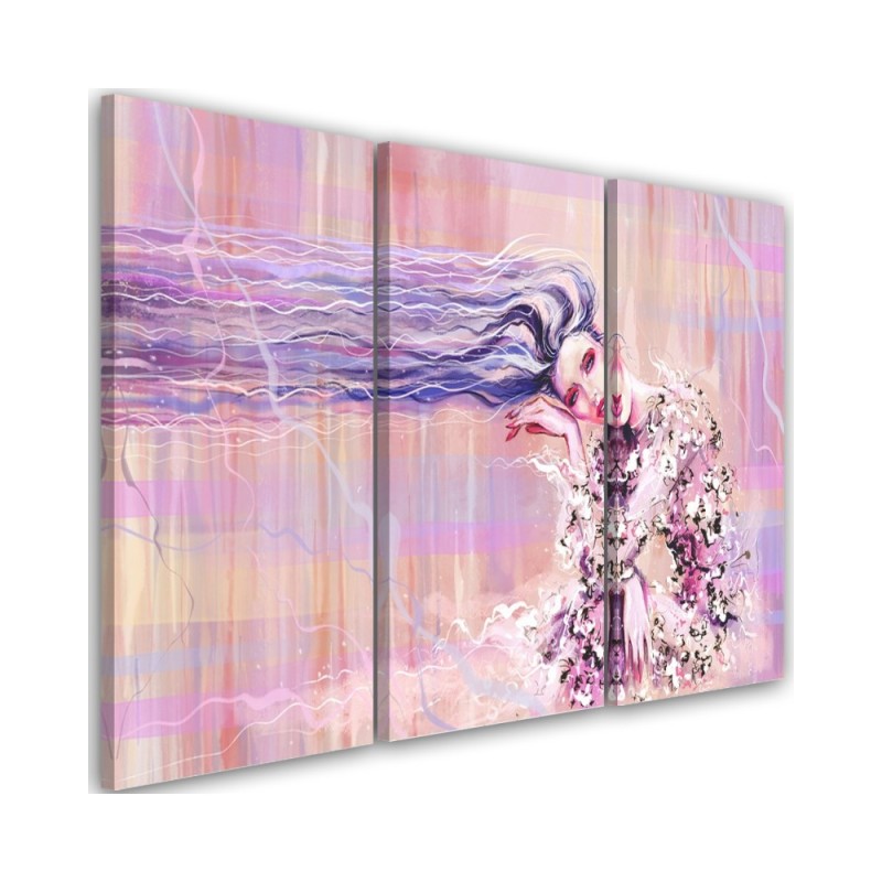Woman with long hair - Canvas print for the living room | FEEBY