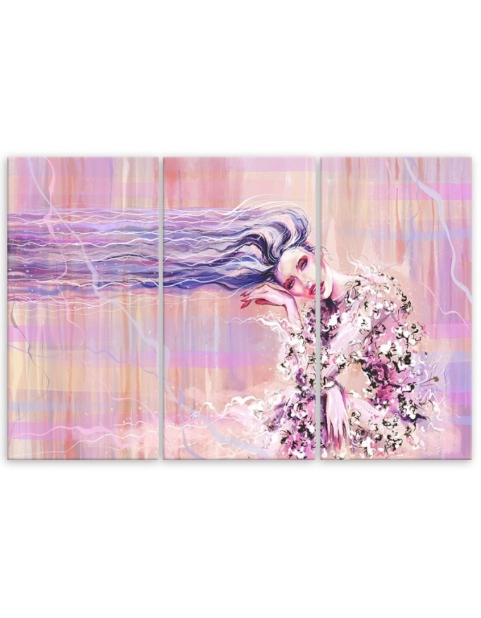 Woman with long hair - Canvas print for the living room | FEEBY