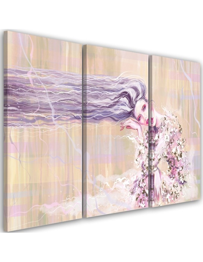 Woman with long hair - Canvas print for the living room | FEEBY