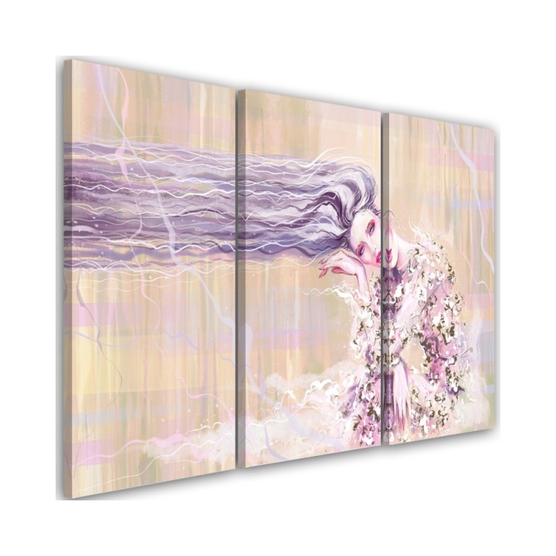 Woman with long hair - Canvas print for the living room | FEEBY