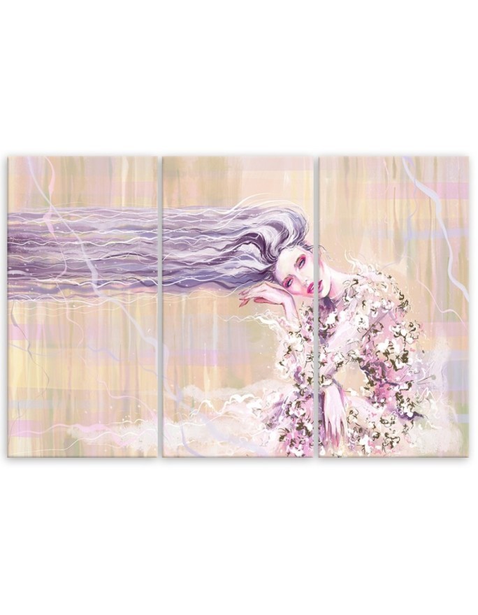 Woman with long hair - Canvas print for the living room | FEEBY
