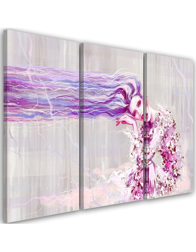 Woman with long hair - Canvas print for the living room | FEEBY