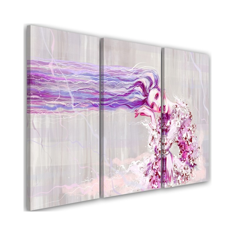 Woman with long hair - Canvas print for the living room | FEEBY