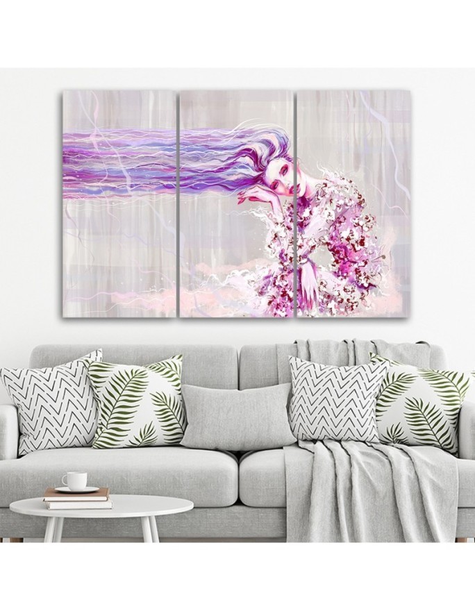 Woman with long hair - Canvas print for the living room | FEEBY