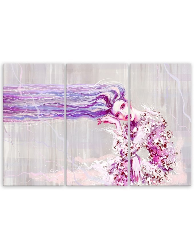 Woman with long hair - Canvas print for the living room | FEEBY