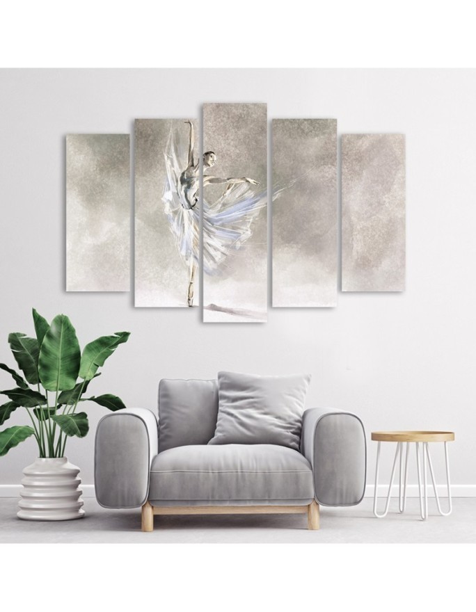 5 Piece Ballerina's pirouette dance - Wall art Paintings for the living room | FEEBY