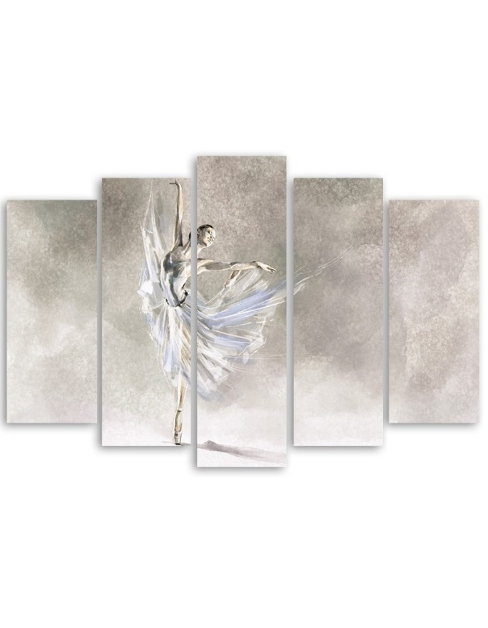 5 Piece Ballerina's pirouette dance - Wall art Paintings for the living room | FEEBY