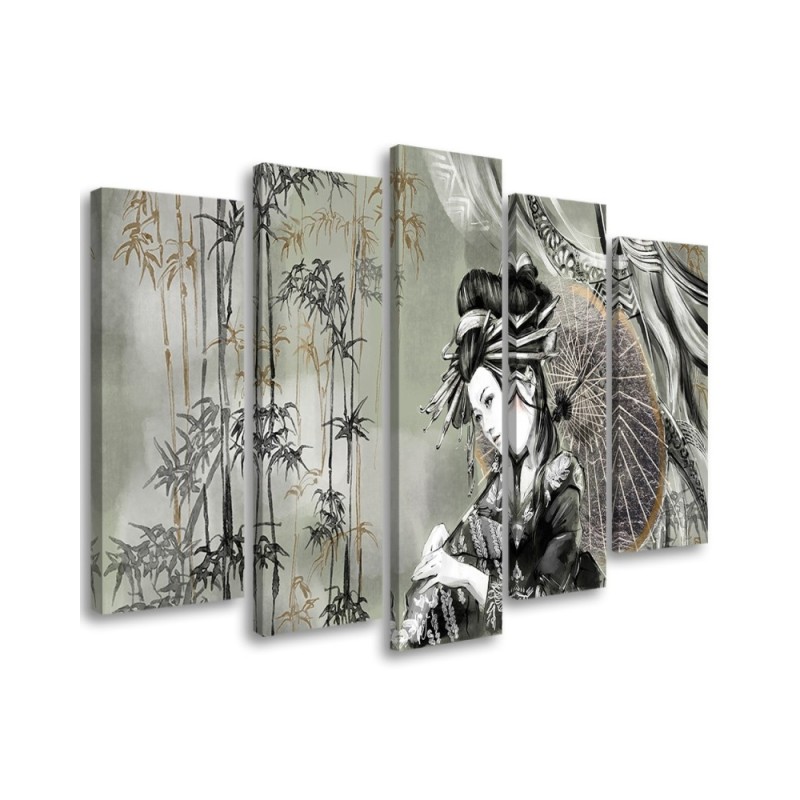 Oriental Canvas print - Geisha and bamboo | FEEBY