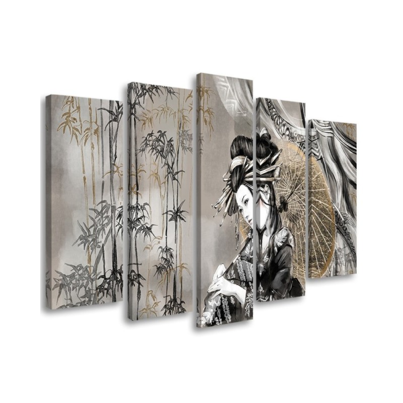 Canvas print for the room printed on canvas - Geisha and bamboos | FEEBY