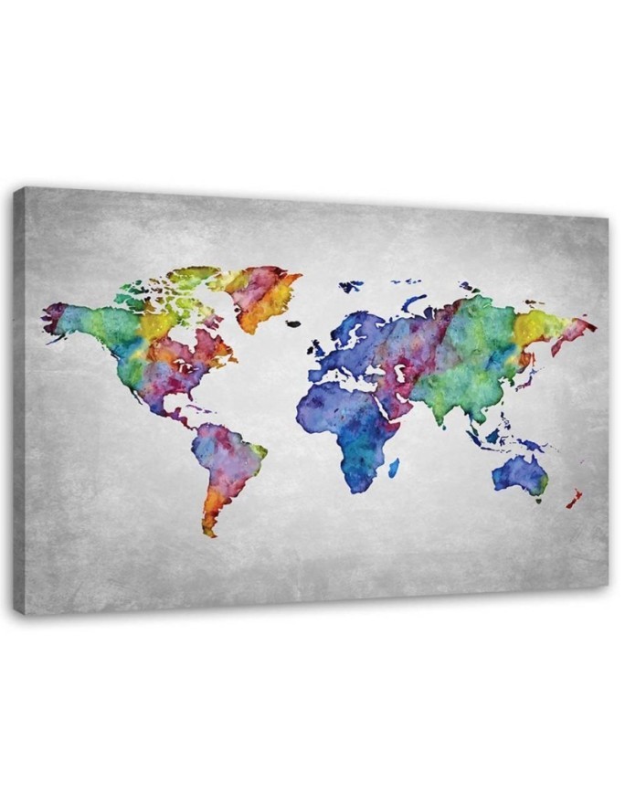 Colourful world map - Canvas prints for the office. Buy now| | FEEBY