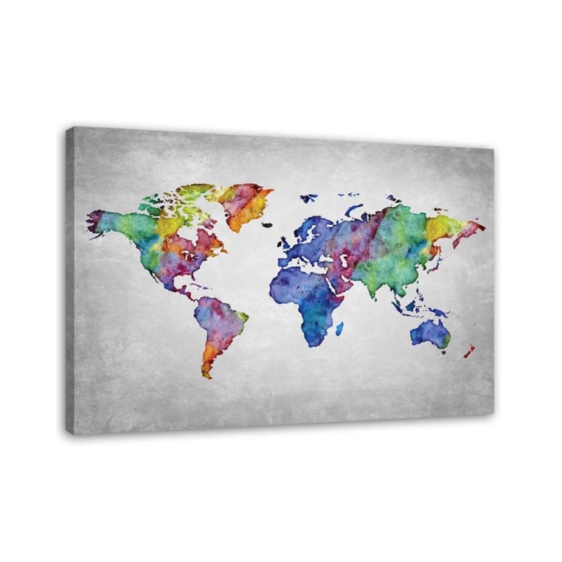 Colourful world map - Canvas prints for the office. Buy now| | FEEBY