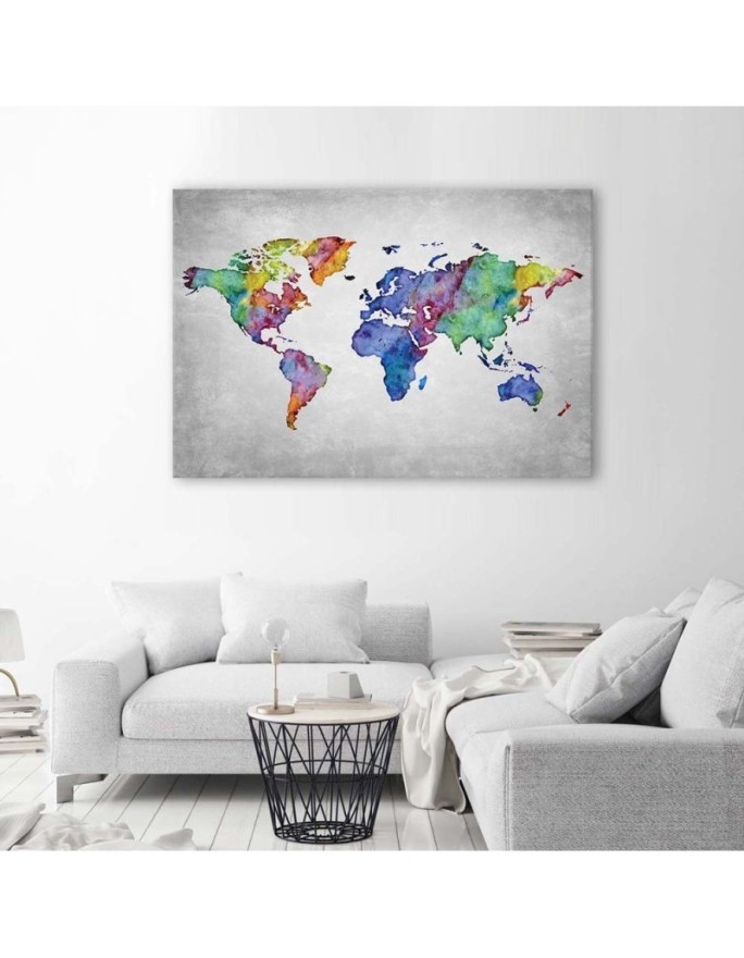 Colourful world map - Canvas prints for the office. Buy now| | FEEBY